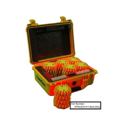 Powerflare 24-Pack Powerflare Kit in Hard Case Red/Amber LEDs Blue Shell PFPACK24-RA-BL