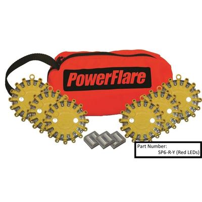 Powerflare 6-Pack PowerFlare Soft Pack Magnetic Red/Amber LEDs Tan Shell SP6M-RA-T