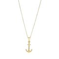14ct Gold 25x10mmmed Nautical Ship Mariner Anchor Pendant 14ct Gold 0.8mm Cable Chain Lobster Claps Necklace Jewelry Gifts for Women - 46 Centimeters