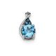 8.1mm 925 Sterling Silver Rhodium Plate Diamond Swiss and London Blue Topaz Pendant Necklace Jewelry Gifts for Women