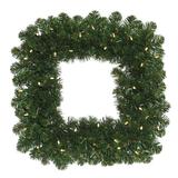 Vickerman 420560 - 30" Oregon Fir Sq Wreath 70LED WmWht (C164831LED) Shaped Christmas Wreath