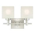 Westinghouse 63039 - 2 Light Brushed Nickel Wall Light Fixture (2Lt Wall BN w/Clear Sanded Gls)