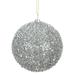 Vickerman 510810 - 4" Silver Tinsel Ball Christmas Christmas Tree Ornament (4 pack) (N178007)