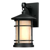 Westinghouse 63125 - 1 Light Textured Black Amber Frosted and Clear Seeded Glass Large Outdoor Wall Lantern (1LT Wall Text Blk w/Amber Frst and Clr Seed Gls)
