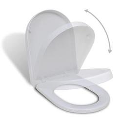 vidaXL White Soft-close Toilet Seat Square