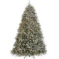 WeRChristmas Pre-Lit Decorated Snow Flocked Christmas Tree with 600 Warm White LED Candle Lights, Green/White, 7 feet/2.1 m