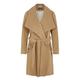 De la Creme - Camel Women`s Winter Wool Cashmere Wrap Coat with Large Collar Size 14