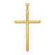 29.17mm 14ct Gold Polished Tube Religious Faith Cross Pendant Necklace Jewelry Gifts for Women