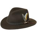 Stetson Newark VitaFelt Outdoor Hat Women/Men - Made in USA rain Men´s Wool Felt with Leather Trim Summer-Winter - L (58-59 cm) Brown