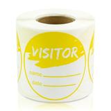 OfficeSmartLabels 2 Round Visitor Labels for School Office College Tours or Security (Yellow 300 Labels per Roll 4 Rolls)