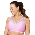 Glamorise Women's High Impact Underwire Sport Bra Wired Full Coverage Bra, Pink (Pink/Gray), 36D