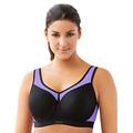 Glamorise Women's High Impact Underwire Sport Bra Wired Full Coverage Bra, Black (Black/Purple), 42B