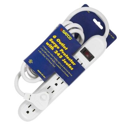 Satco 91229 - 6 Outlet Plug In Surge Strip with Flat Plug (6 OUTLET SURGE PROTECTOR 91-229)