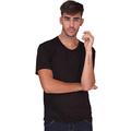 Forever Angel Men's 100% Silk Crew Neck Short Sleeve T Shirts Black Size S