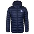 Chelsea FC Official Football Gift Mens Quilted Hooded Winter Jacket Navy XXL