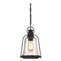 Westinghouse 633997 - 1 Light Oil Rubbed Bronze Outdoor Pendant Fixture (1 Light Brynn Pendant, Oil Rubbed Bronze Finish with Highlights)