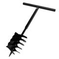 vidaXL Ground Drill with Handle Auger Bit 200 mm Three Spirals Steel Black