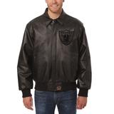 Men's JH Design Black Las Vegas Raiders Tonal Leather Jacket
