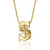 Women's Alex Woo Seattle Mariners 16" Little Logo 14k Yellow Gold Necklace