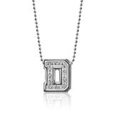 Women's Alex Woo Dartmouth Big Green Little Collegiate 14K White Gold & Diamond Necklace