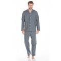 Savile Row Men's Grey Blue Green Brushed Cotton Check Pyjamas XL