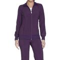 Cherokee Medical Uniforms Infinity-Zip Front Warm-Up Jacket (Size M) Eggplant, Polyester,Spandex