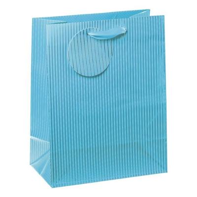 4 Geschenktaschen »Nadelstreifen« blau, TSI, 18x23x10 cm