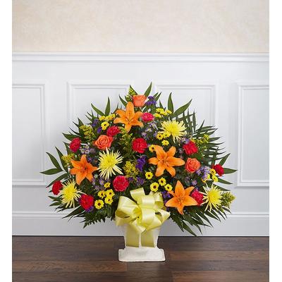 1-800-Flowers Everyday Gift Delivery Heartfelt Tribute Floor Basket - Bright Small | Happiness Delivered To Their Door