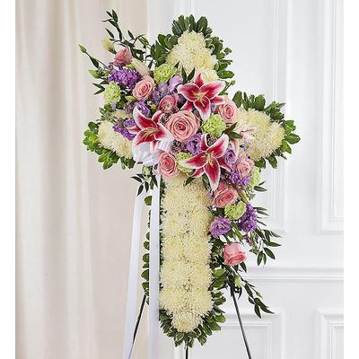 1-800-Flowers Flower Delivery Peace & Prayers Standing Cross - Pastel | Happiness Delivered To Their Door