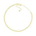 14ct Yellow Gold 3.3mm Curb Chain Choker Adjustable Necklace Jewelry Gifts for Women - 41 Centimeters