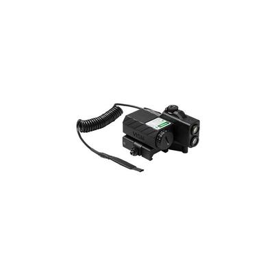 Vism Off-Set Laser Designator Box With Green Laser And 2 Color Led Nav Lights With Quick Release Mount Black VLGSNVQRB