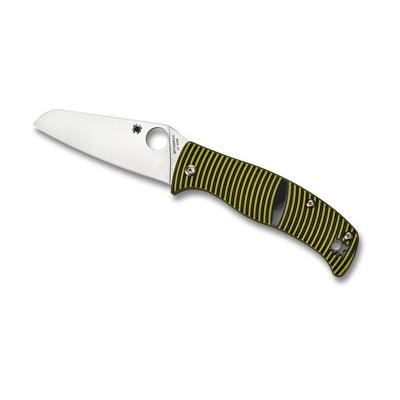 Spyderco Caribbean Sheepfoot Folding Knife 3.7 in LC200N Plain Blade Black/Yellow G-10 Handle C217GPSF