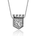 Women's Alex Woo Kansas City Royals Little Logo 14kt White Gold & Diamond Necklace
