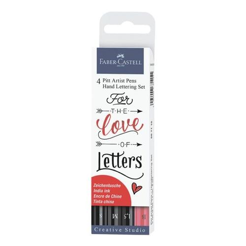 Faber-Castell 4er-Pack Pigmentierte Zeichentusche »Pitt Artist Pens 267115« für Handlettering schwarz