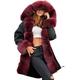 Aox Women Winter Faux Fur Hood Warm Thicken Coat Lady Casual Plus Size Parka Jacket Outdoor Overcoat (8, Red Faux Fur)