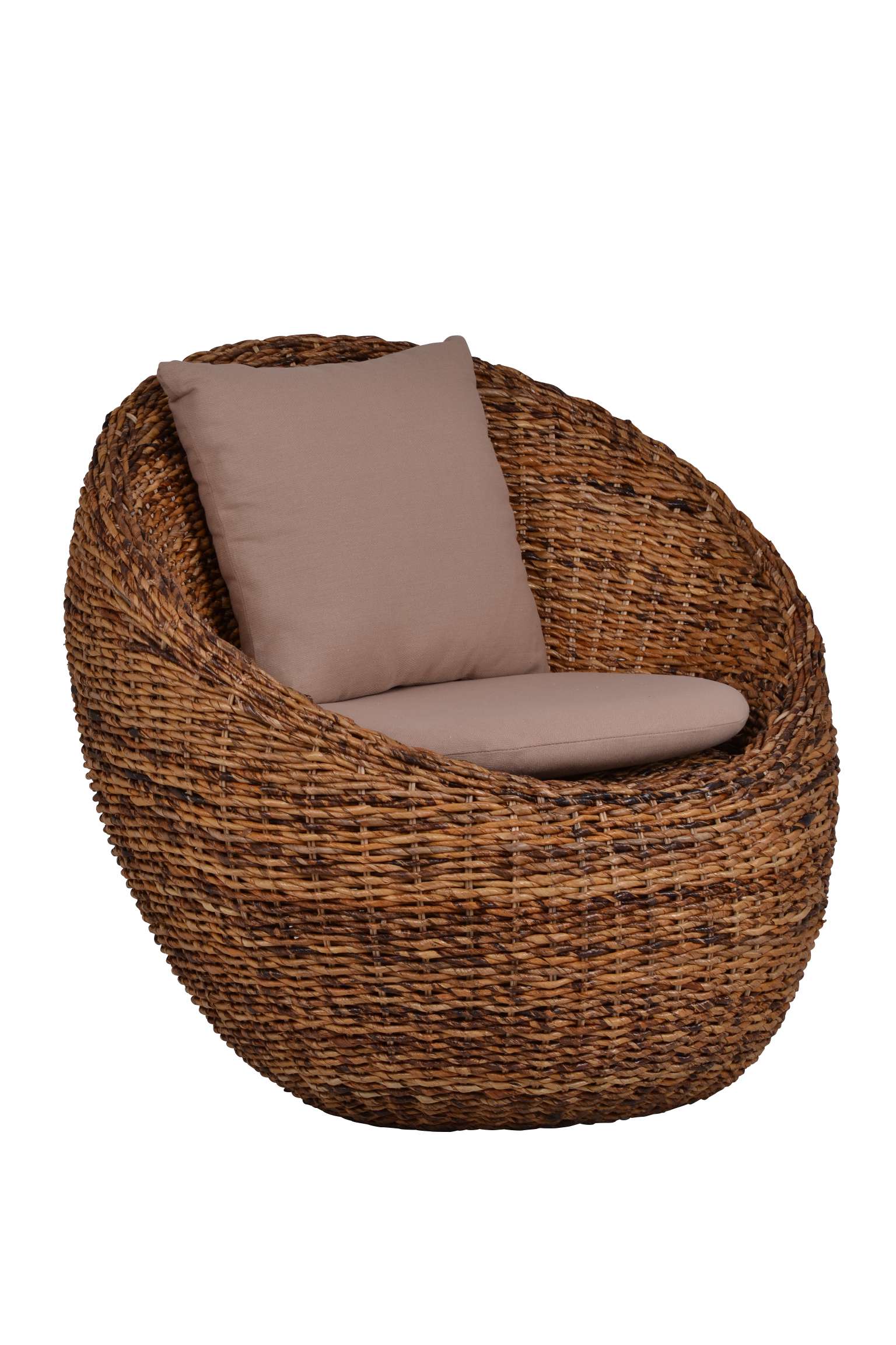 MiaMöbel Rattansessel 'Haruna' 100% Baumwolle, Bananenblatt-Geflecht Modern