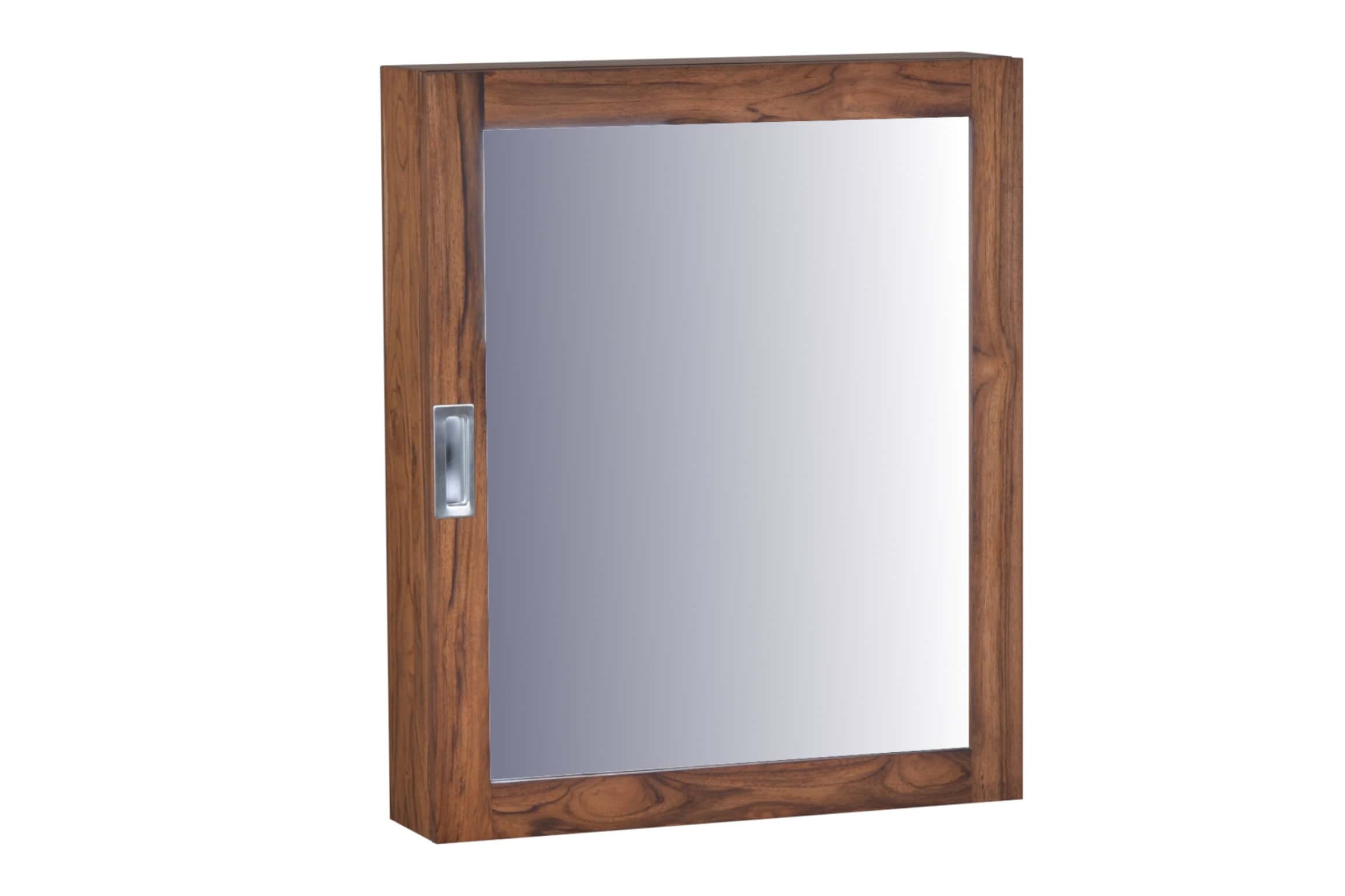 MiaMöbel Bad Spiegelschrank mit zwei Böden Glas, Massivholz Teak Modern Indien Indisch Image