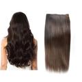 14"-22" inch 10 Pcs 22 Clips Clip In Hair Extensions Straight Full Head 100% Real Remy Human Hair Thick Double Weft 220g (2#, Dark Brown, 22 Inch)