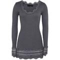 Rosemunde Women's Silk Long Sleeve Top Dark Grey L