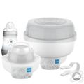 MAM Electric Baby Bottle Steriliser & Express Bottle Warmer; with 6 Functions – includes 1x 160 ml Easy Start Anti-Colic Bottle & 1x MAM 0-2 Months Start Soother (Designs May Vary)