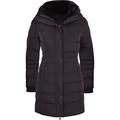 Women’s Designer Winter Lined Parka Quilted Coat Fur Collar Hooded Long Ladies Womens Jacket UK 18 / XXL Solid Black