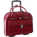McKleinUSA 96316 Leather Vertical Wheeled Ladies' Briefcase for 15.4-Inch Laptop - Red