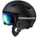 Odoland Snow Ski Helmet with Goggles Set - MultiColor Adjustable Sport Helmet with Protective Glasses - Snowboarding, Snowmobile Windproof Adult and Youth Skiing Gear for Men and Women