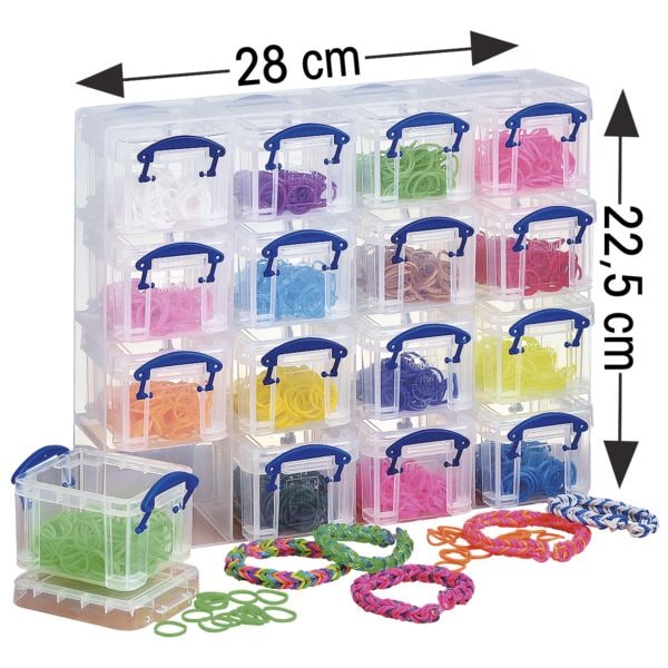 Really Useful Box 16er-Set Ablageboxen transparent, 9x5.5x6.5 cm
