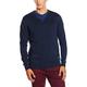 Paul James Knitwear Men's V-Neck Jumper, Blue (Navy), Large