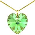 Lua Joia Heart Necklace Birthstone Pendant August Birth Month Peridot Crystal & Long Gold Chain - Anti Tarnish Jewelry Gift for Wife, Birthday, Daughter, Mother’s Day, Anniversary & Valentine’s