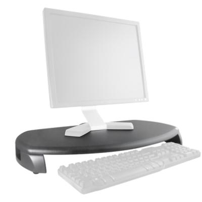 Kantek MS280B 23" x 13 1/4" x 3" Black LCD Monitor Stand with Keyboard Storage