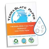 TerraSlate Waterproof Paper | 8 Mil 80lb Cover | 8.5 x 11 Letter Size | Waterproof Laser Printer Copy Paper | 250 Sheets