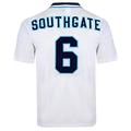 England 1996 Euro No 6 Southgate Retro Shirt White Large Polyester