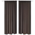 vidaXL 2 pcs Brown Slot-Headed Blackout Curtains 135 x 245 cm